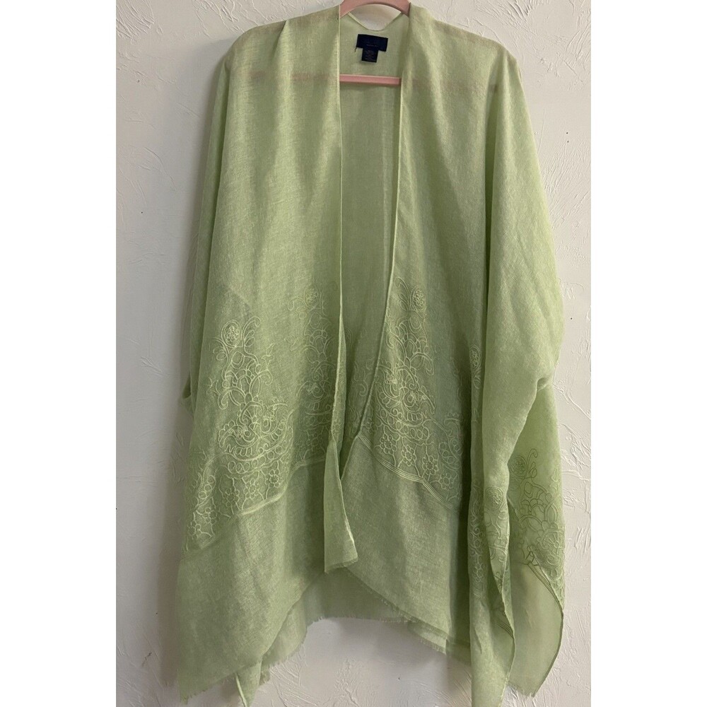 Rachel Roy Green Embroidered Woven Polyester Solid Women's Shawl/Wrap
